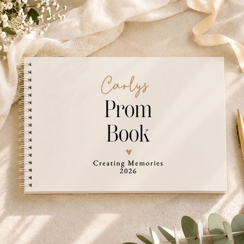 Personalised Black & Gold Prom Book