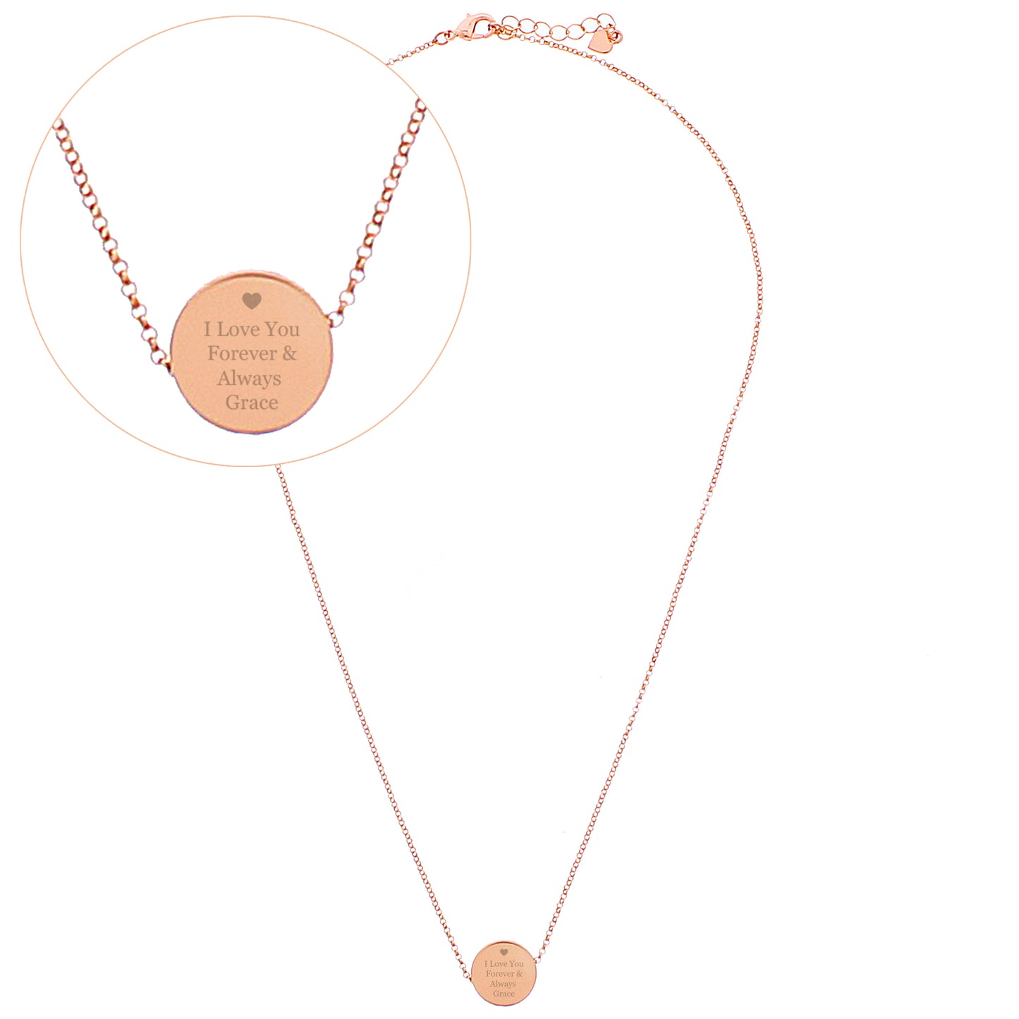 Personalised Any Message Disc Necklace