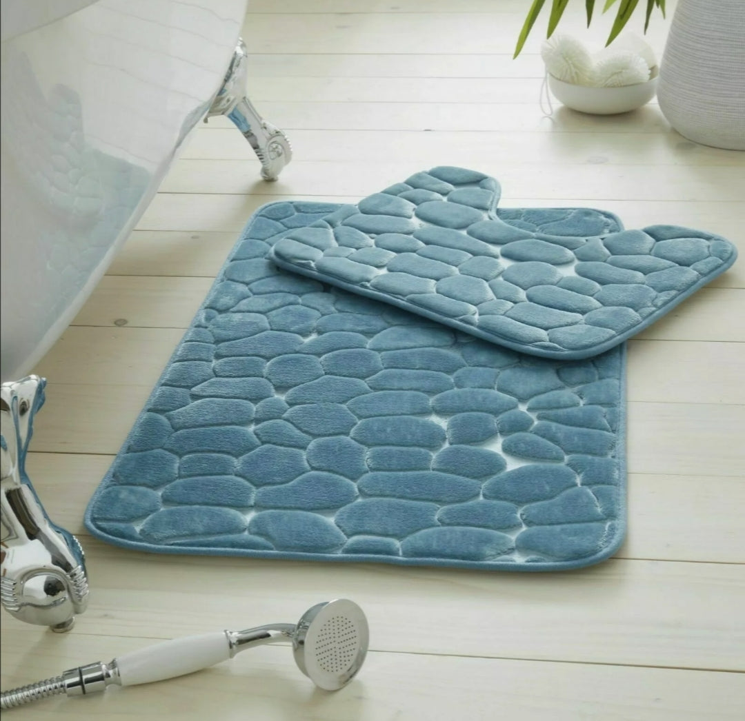 Anti Slip Bath Mat Set Soft Thick Bathroom Rug Water Absorbent Shower Mat
