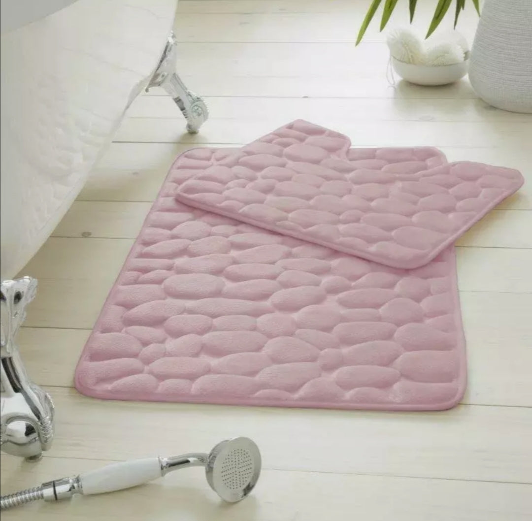 Anti Slip Bath Mat Set Soft Thick Bathroom Rug Water Absorbent Shower Mat
