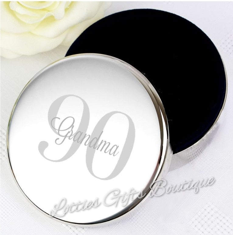 Personalised Birthday Big Age Round Trinket Box