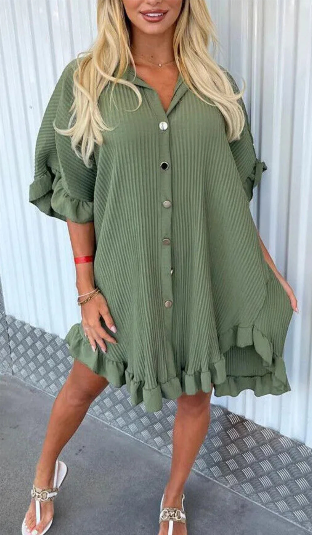 Womens Short Mini Smock Dress Ladies Pleated Peplum Frill Collared Shirt Top