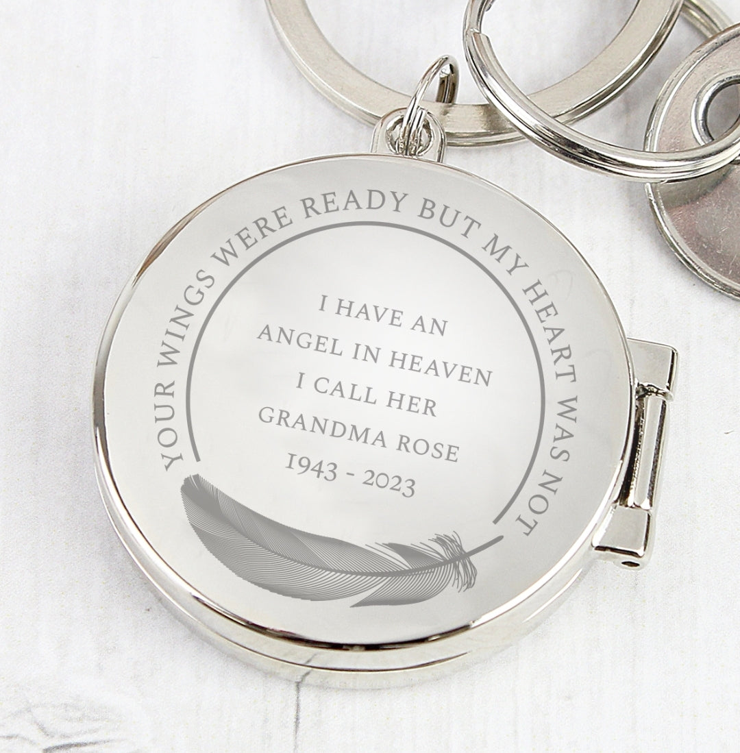 Personalised In Loving Memory Round Photo Keyring