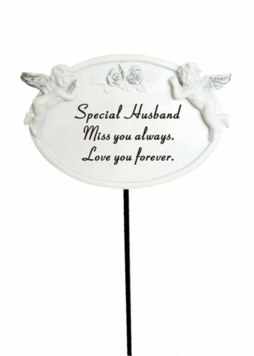 White & Silver Twin Cherub Memorial Stake