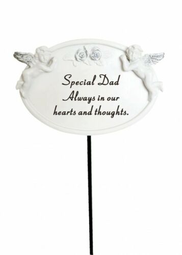 White & Silver Twin Cherub Memorial Stake
